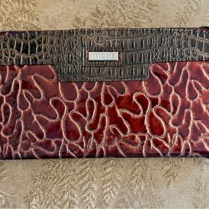 Miche Red and Brown Croc-Embossed Bag